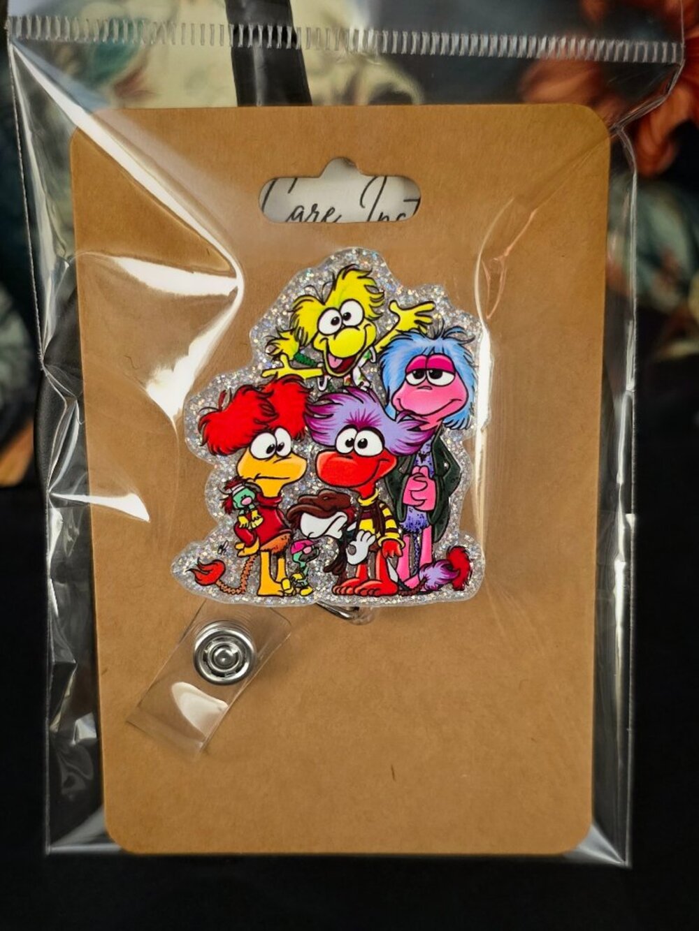 Fraggle Rock 80s TV Novelty Acrylic Badge Reel ID Holder